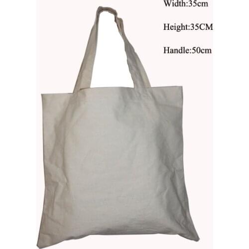 150g/m2 100% cotton (5pcs/lot) 35*35cm/13.7*13.7inch environmental cotton shopping bag organic tote bag hand length handle