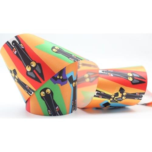 16-50MM Greyhound Printed Satin Ribbon Gift Bow Craft Wedding Party DIY Supplies Silk Sewing Accessories Fabric 10/25/50 Yards