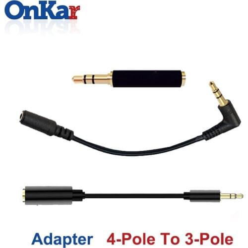ONKAR 3.5mm Microphone Adapters 4 Pole to 3 Pole Converter Adapter Cable 3.5mm TRS Male To Female TRRS Audio Stereo Adapter