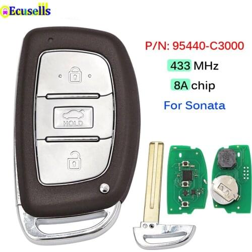 3 Button Smart Remote Key FOB Transmitter 433MHz 8A Chip for HYUNDAI SONATA Since 2015 P/N: 95440-C3000