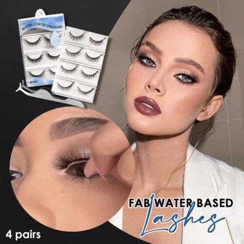 2021 Water Self-adhesive 4 Pairs Of False Eyelashes No Glue Is Needed Sticks Instantly When In Contact With Water Reusable S530