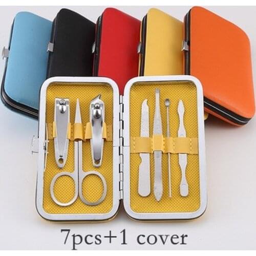 7pcs Stainless Steel Nail Clippers Set Professional Scissors Suit With Box Trimmer Grooming Manicure Cutter Kits For Nail Tools
