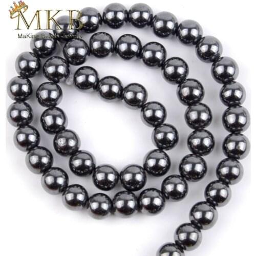 Natural Stone Black Hematite Round Beads For Jewelry Making 4/6/8/10mm Spacer Beads Fit Diy Bracelet Wholesale Perles BIJOUX