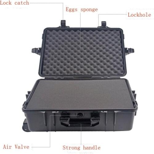 High quality hard ABS plastic pull rod case with wheels plastic tool box