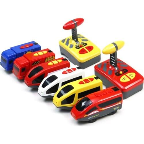 Wooden Tracks Magnetic Rail Car Toys for Children Electric RC Cars with Light and Sound Magnetic Train Toys for Children Gift