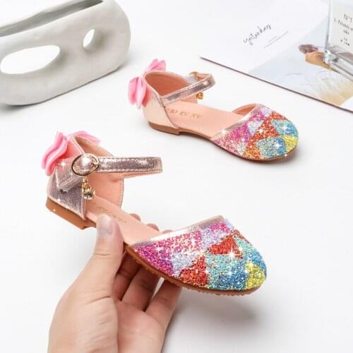Baby Shoes Sequined Girls Sandals New Summer Soft Bottom Childrens Sandals pink sandals