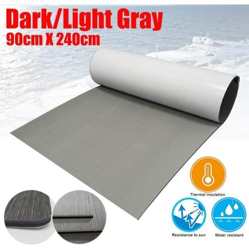 EVA Boat Teak Decking Sheet 90cmx240cm Marine Flooring Self Adhesive Carpet Solid Color Dark/Light Grey Yacht Boats Accessories
