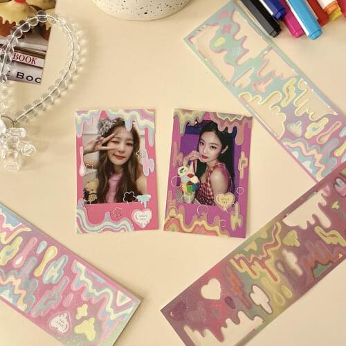 Sharkbang Wave Decal Gradient Quicksand Laser 5x20cm DIY Journal Bullet Plan Deco Sticker Idol Cards Korean Decorative Supplies