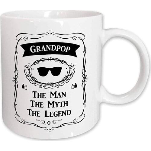 Grandpop The Man The Myth The Legend Fun Cool Grandpa Grandfather Gift Mug, 11 oz