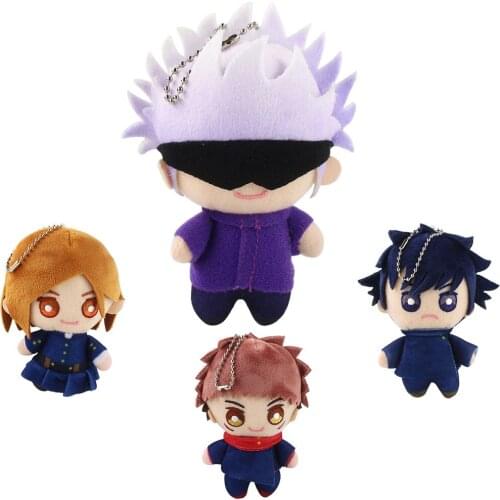 12cm Jujutsu Kaisen Anime Gojo Satoru Fushiguro Megumi Kugisaki Nobara Itadori Yuji Plush Soft Stuffed Toys Kids Gift Keychain
