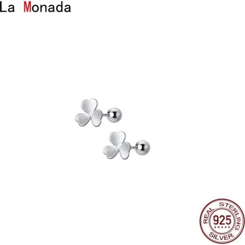 La Monada Stud Earrings For Women 925 Sterling Clover Woman Earring Nut Plant Silver 925 Earring Jewelry Female