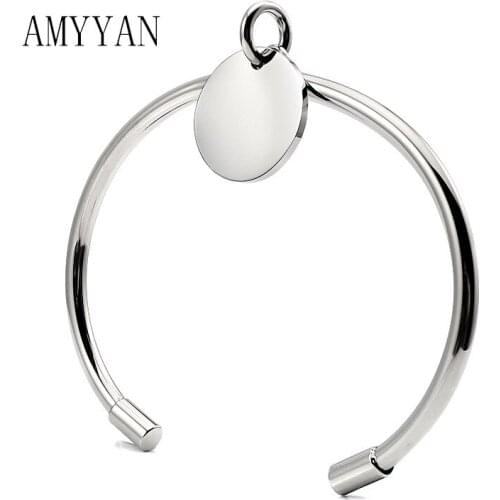 Laser Logo/Name Round Heart Charm Bangle Fashion Thin Bracelets For Women Silver Color Party Wedding Jewelry