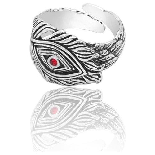 Punk Retro Wings Wisdom Eyes Mens Ring Personality Men And Women Metal Nightclub Ring Opening Adjustable Jewelry Gifts