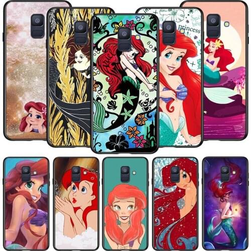 The Little Mermaid lovely For Samsung Galaxy A8 A9 A7 A750 A6 A5 A3 A6S A8S Star Plus 2016 2017 2018 Black Soft Phone Case