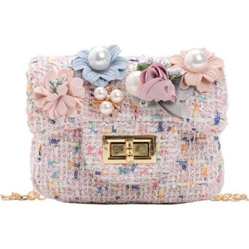 2021 Brand New Mini Handbag for Girls Korean Style Fashion Small Crossbody Bag with Chain Children Bag Winter