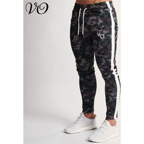Autumn new casual streetwear fashion mens clothing gym quick-drying bodybuilding exercise camouflage sweatpants