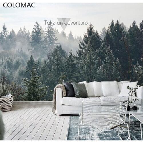 Colomac Custom Nordic Nature Landscape Wallpaper Clothing Shop Bedroom Background Mural Sticker for Living Room Drop Shopping
