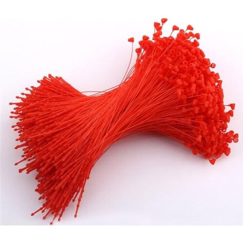 Wholesale 10000 Pieces/lot 5" White Garment Price Tag Barbs Black Red Security Loop Snap Lock Plastic Tag Fastener Hang Ties