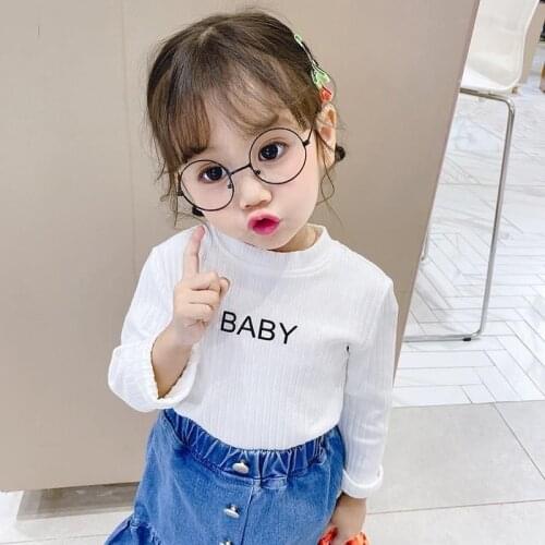 Apring Autumn Girls T-Shirt Long-sleeve Baby Kids Bottoming Tops Shirt Cute Elastic Childrens Clothing Soft Underwear