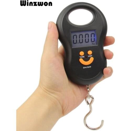 50kg/10g Portable Handle Smile Face Design Luggage Scales Digital Scale Electronic Weight Scale With LCD Display Hanging Hook