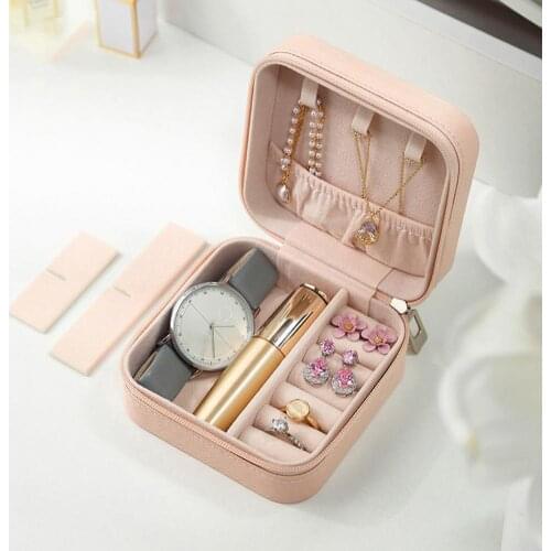 Portable Jewelry Box Organizer Display Storage Case Practical Saving Space Small Comfortable Flannel Ring Earring Box for Travel