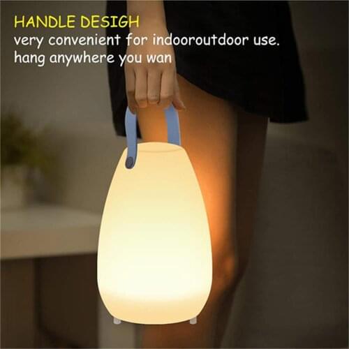 Remote Control Colorful LED Night Light Rechargeable Atmosphere Silicone Portable LED Light RGB+White Light Emergency Night Lamp