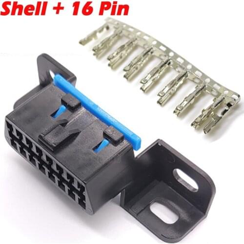 OBD Plug + Terminal + Insert OBD OBD2 Female Connector J1962f Plug OBD 2 16 PIN with Terminal Suitable for GM/Buick/Mitsubishi