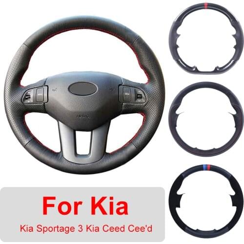 Hand Sewing Car Steering Wheel Cover Customized For Kia Sportage 3 2011-2014 Kia Ceed Cee'd 2010-2012 Braid For Steering Wheel
