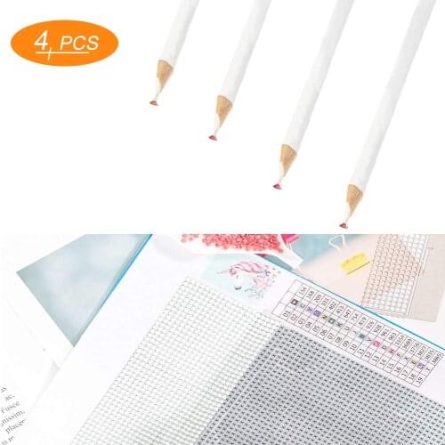4 Pcs Diamond Painting Tools Self-Stick Drill Pen, Must Have for 5D DIY Painting with Diamonds Accessories Kits for Adults