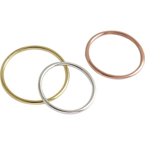 SILVERHOO S925 Sterling Silver Smooth lines Thin Rings Simplicity Ring For Women Fashion Jewelry Best Selling Valentines Day