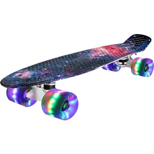 Mini Cruiser Skateboard 22Inch Fish Board Children Scooter Longboard Penny Board Skate Board for Beginners Teens