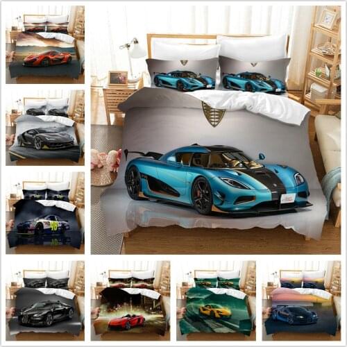 Sports Car Home Textile Pillow Case 3D Bed Linen Duvet Covers Comforter Bedding Sets Bed Set Home Decor Bedding