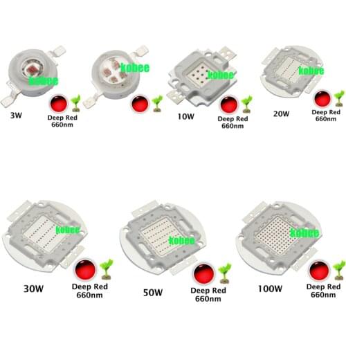 High Power LED Chip 660nm Deep Red LED Grow Light 660 nm 3W 5W 10W 20W 30W 50W 100W COB Emitter for Plant Growing Tank Aquarium