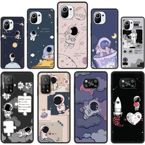 Cartoon Cosmonaut Funda Shockproof Phone Case For Xiaomi Poco X3 NFC M3 Pro 9T 11 Note 10 10T Lite 5G Soft Cover Shell Coque TPU