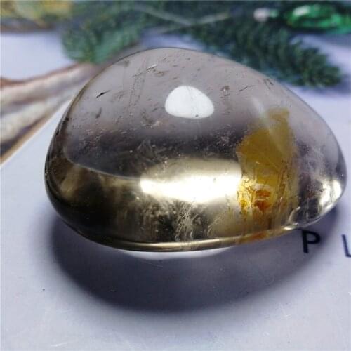 Unique Natural Smoky Quartz Crystal Palm Massage Therapy Polished Stone Black Smoky Crystal Stone Healing Energy