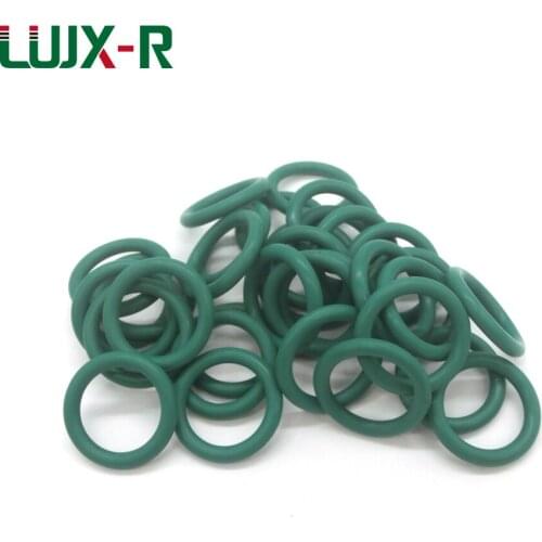 LUJX-R 20pcs 2.4mm Ring Gasket FKM Oil Proof O Ring Seal Mechanical for Car OD6/7/8/10/11/12/13-22 O-Ring Green Washer Sealing
