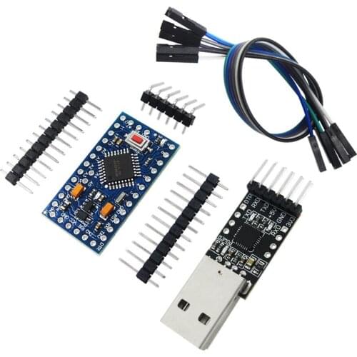 2PCS=1LOT CP2102 Module + 1PCS Pro Mini Module Atmega328 5V 16M Compatible With Nano