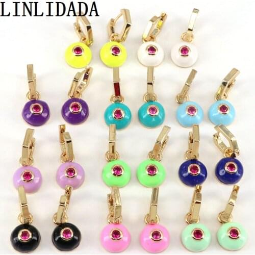 5Pairs New Design lovely enamel dangling ball colorful Women Jewelry Drop Earrings piercing designs