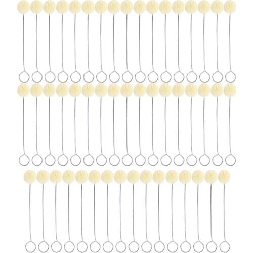 50 Pieces Wool Daubers Ball Brush Leather Dye Dauber Dyeing Applicator with Metal Handle for DIY Crafts Projects