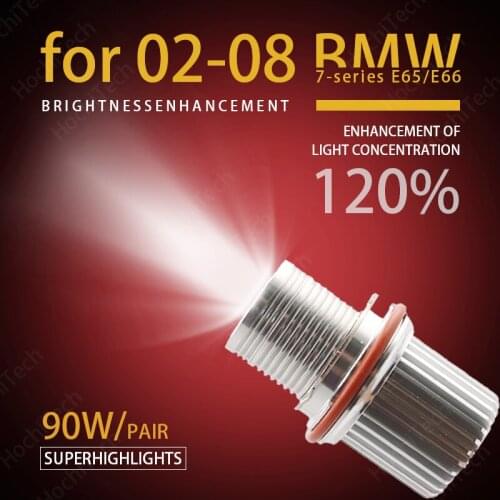 90W High Power LED angel eye bulbs ring Marker light for 02-08 BMW 7-series E65 E66 Super Bright