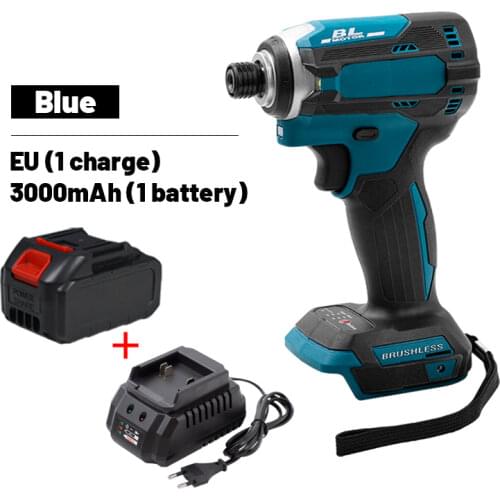 18V Cordless Electric Screwdriver Speed Brushless Impact Wrench Rechargable Drill Driver+3 LED Light +21V 3000mAh Makita Battery