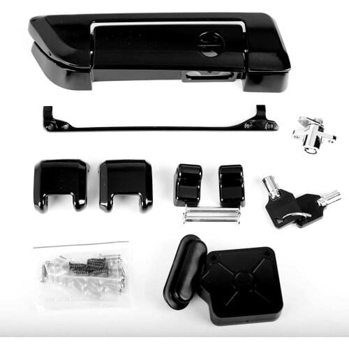 Gloss Black Hinges&Latch Kit&Tour Pack Lid Tether For Harley Touring Road King Road Glide 2014-Later With Tour Pak