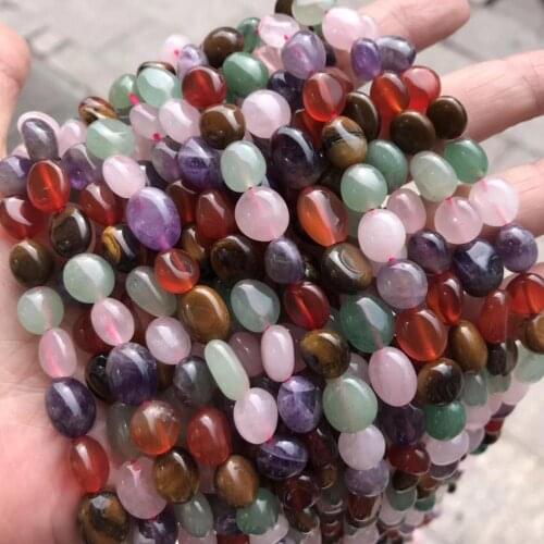 8x10mm Freefrom Shape Natural Stone Beads For Jewelry Making Loose Rose Quartzs/Amethysts/Tiger Eye/Red Agates Stone Beads 15