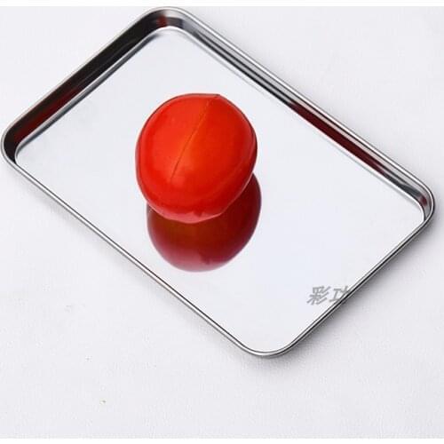 Household Steamed Vermicelli Roll Plate Of 304 Stainless Steel Shallow Square TrayWater Pans Steamed Flour