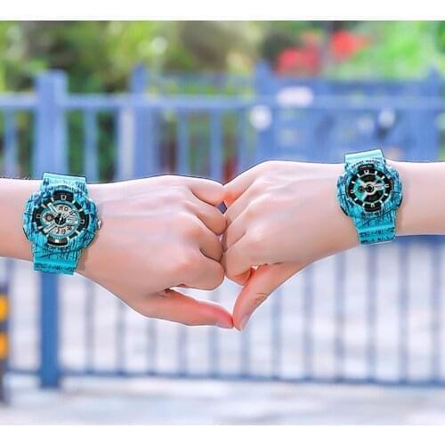 SANDA Watches For Women Men Waterproof Clock Alarm reloj hombre Dual Display Wristwatch Quartz Military Watch Sport New 2021