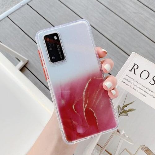 Case for Huawei P40 Pro Plus P40 Pro P30 Lite Nova 7i 6 SE P Smart 2020 Ultra-thin Gradient Flow Gold Marble Clearly Cover Shell