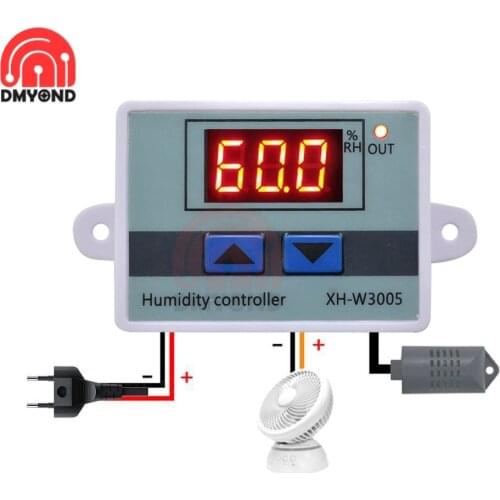 Digital Humidity Controller XH-W3005 12V 24V 220V Humidistat Hygrometer Humidity Control Switch regulator+Humidity sensor Probe