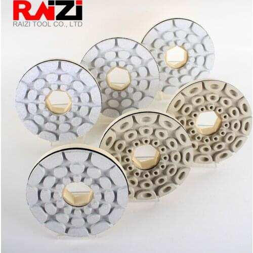 Raizi 5 inch/125 mm Snail Lock Diamond Granite Polishing Pads Stone Edge Wet Polishing Disc For Automatic Machine