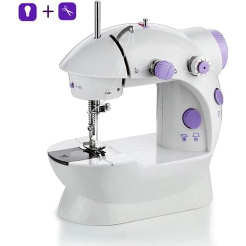 Electric Mini walking foot Sewing Machine 202 For Home Hand Machine To Sew Speed Adjustment With LED Light & Tangent function