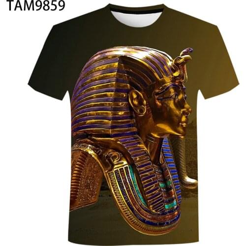 Egyptian Pharaoh 3D printed T-shirts for men and women fitness hip-hop tops, various summer elegant T-shirts, casual monster sty
